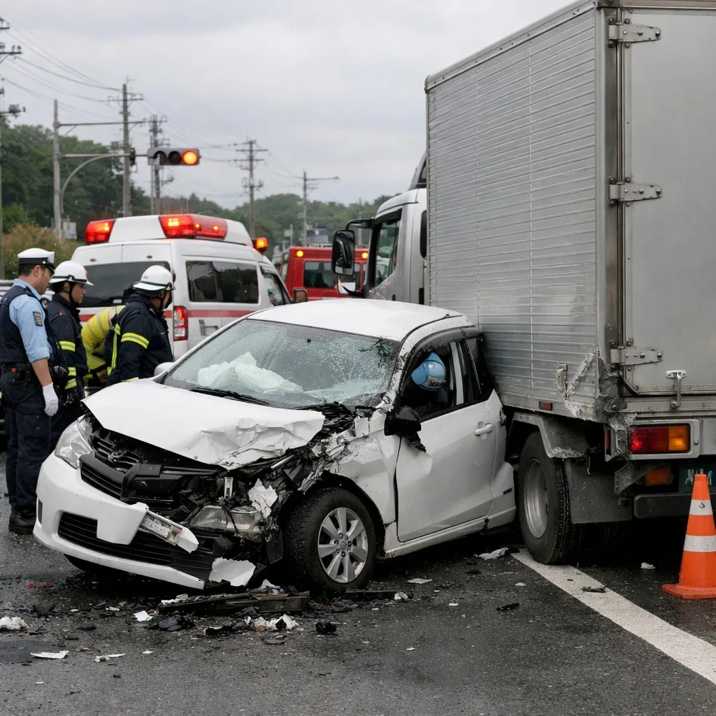 くもりの日は視界が悪くなり、交通事故のリスクが高まることをご...